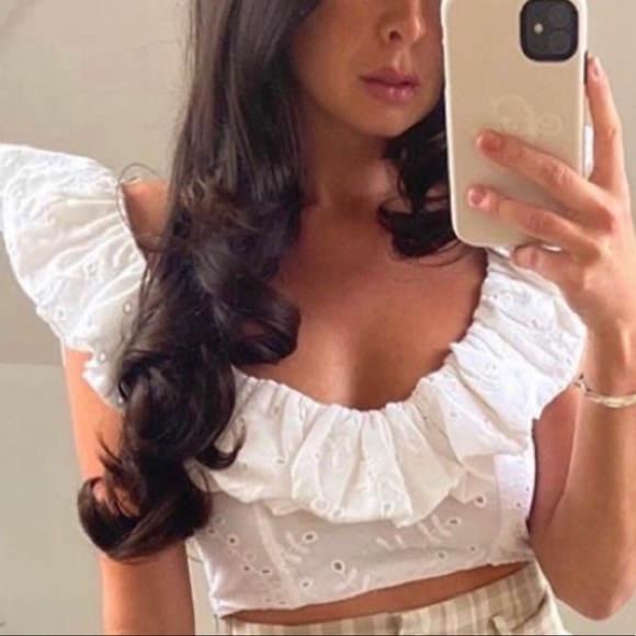 🛑❌SOLD❌🛑on ♏️Zara White Embroidered Top - Picture 9 of 13